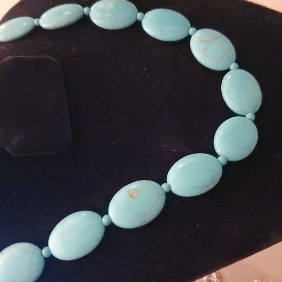TURQUOISE NECKLACE, EARRINGS, RING & BRACELET SET - Picture 2 of 13
